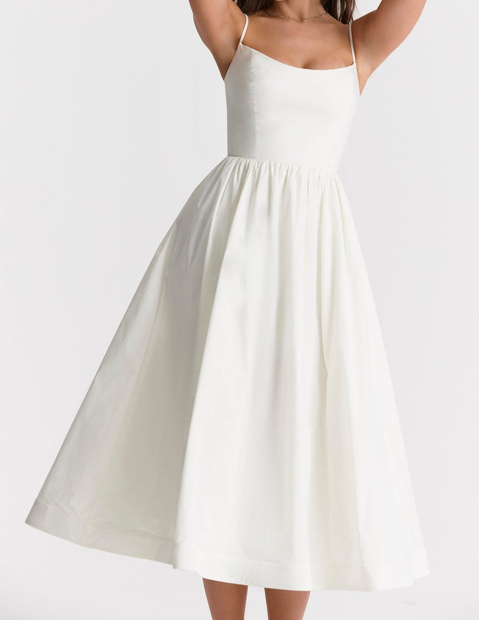 Virginia - Cami Midi Dress with Full Skirt