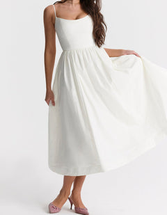 Virginia - Cami Midi Dress with Full Skirt