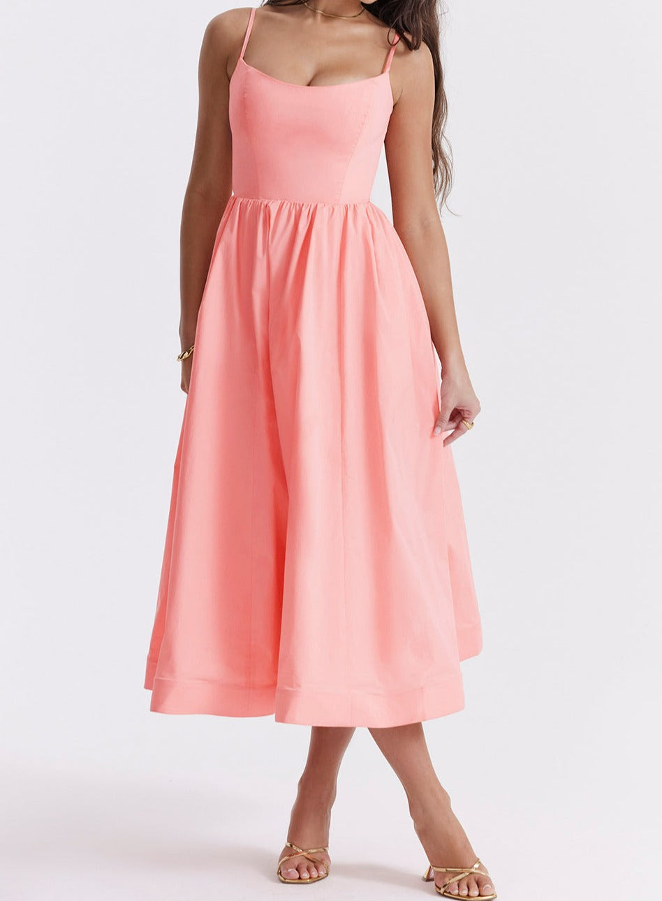 Virginia - Cami Midi Dress with Full Skirt