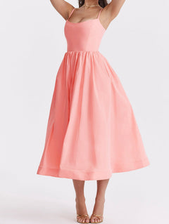 Virginia - Cami Midi Dress with Full Skirt