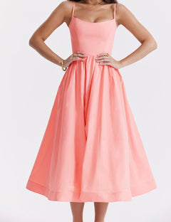 Virginia - Cami Midi Dress with Full Skirt