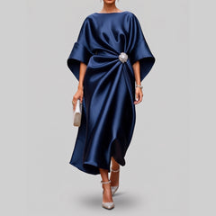 Lucienne - Shimmer Satin Midi Dress