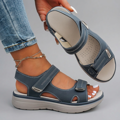 Kimberley - Padded Velcro Sport Sandals — Blue