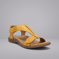 Christina - Leather Asymmetric Sandals — Yellow