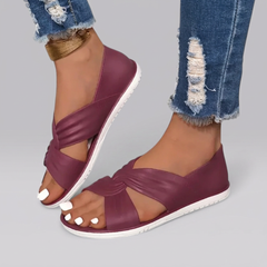 Paulette - Twist Front Sandals — Red