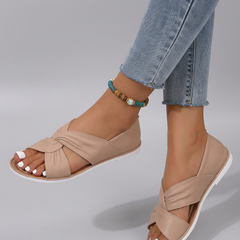 Paulette - Twist Front Sandals — Beige