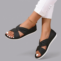 Paulette - Twist Front Sandals — Black