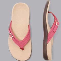 Constance - Cushioned Toe Post Sandals — Magenta