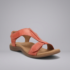 Christina - Leather Asymmetric Sandals — Red