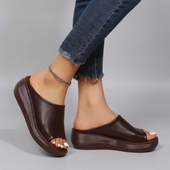 Theodora - Platform Slip on Mules — Brown