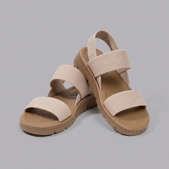 Pippa - Elastic Strap Comfort Sandals — Khaki