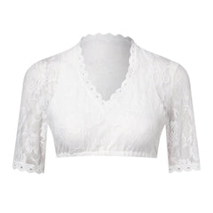 Prudence - White Lace Crop Top