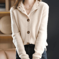 Vivienne - Fluffy Button Cardigan