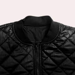 Zelda - Quilted Bomber with Sequin Sleeves