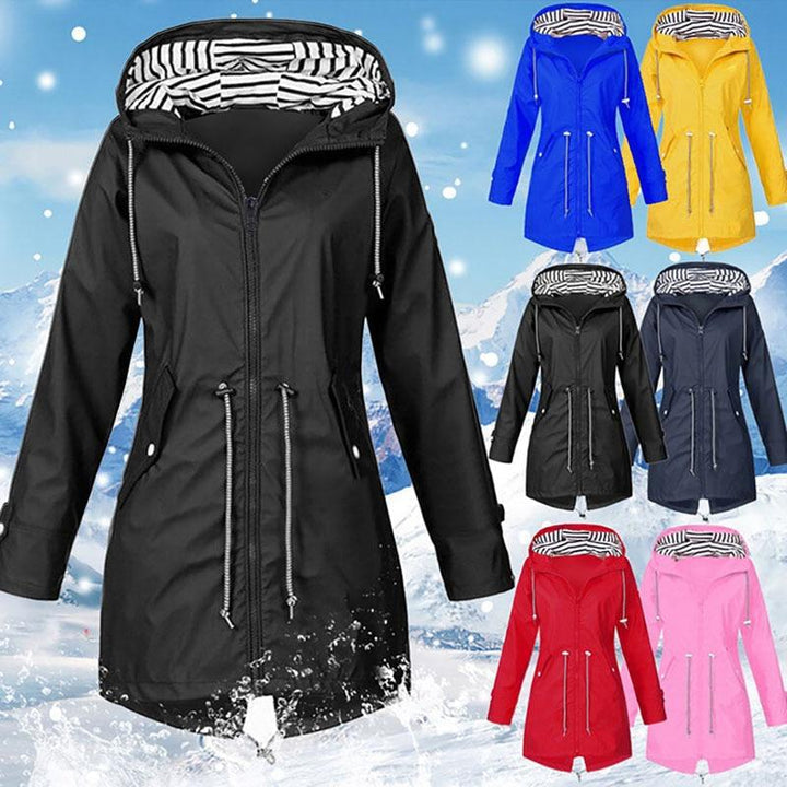 Carissa - Hooded Drawcord Raincoat