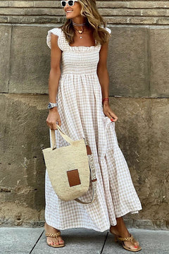Henrietta - Smocked Tiered Maxi Dress — White