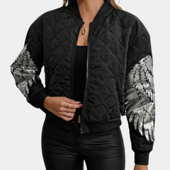 Zelda - Quilted Bomber with Sequin Sleeves