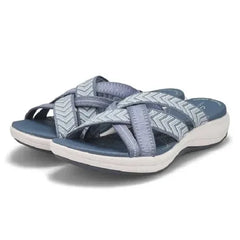Charmaine - Woven Cross Strap Sandals — Blue