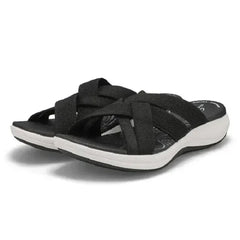 Charmaine - Woven Cross Strap Sandals — Black
