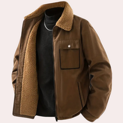 Brendan - Sherpa Lined Shirt Jacket — Brown