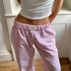 Samantha - Ribbed Lounge Joggers — Pink