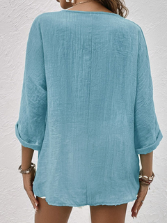 Evangeline - Linen Button Through Blouse