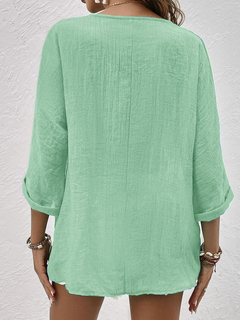 Evangeline - Linen Button Through Blouse