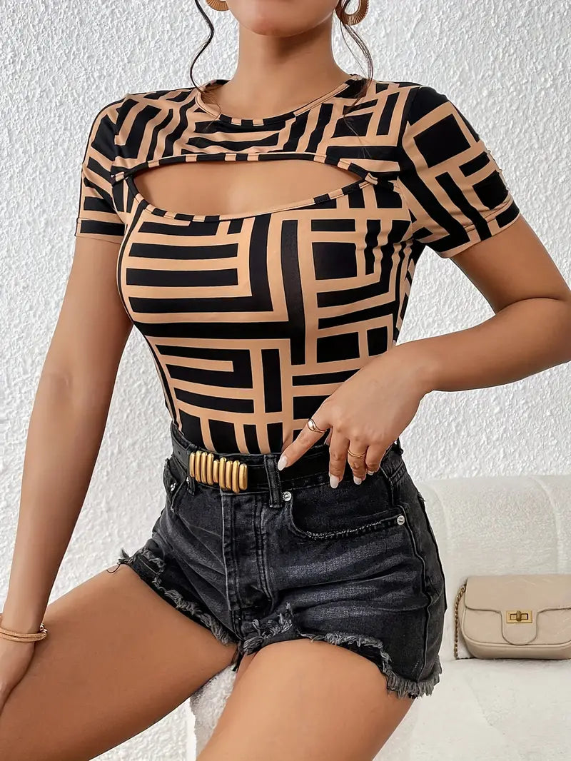 Hermione - Geometric Cutout Top