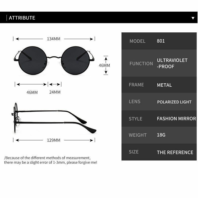 Sebastian - Round Polarised Sunglasses