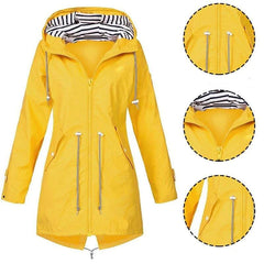 Carissa - Hooded Drawcord Raincoat