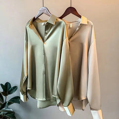 Rhiannon - Satin Colour Block Shirt