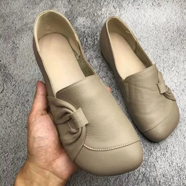 Emerson - Leather Flats with Bow