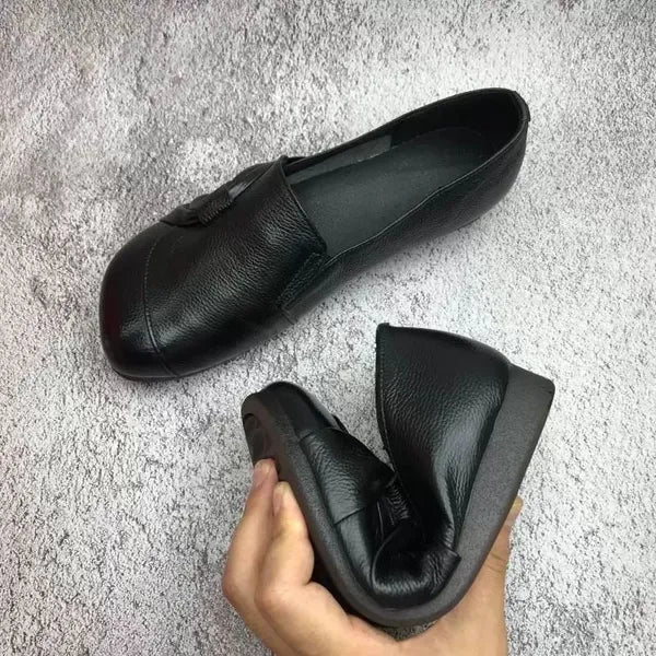 Emerson - Leather Flats with Bow