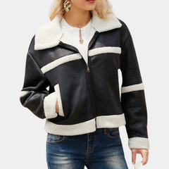 Phyllis - Sherpa Colour Block Jacket