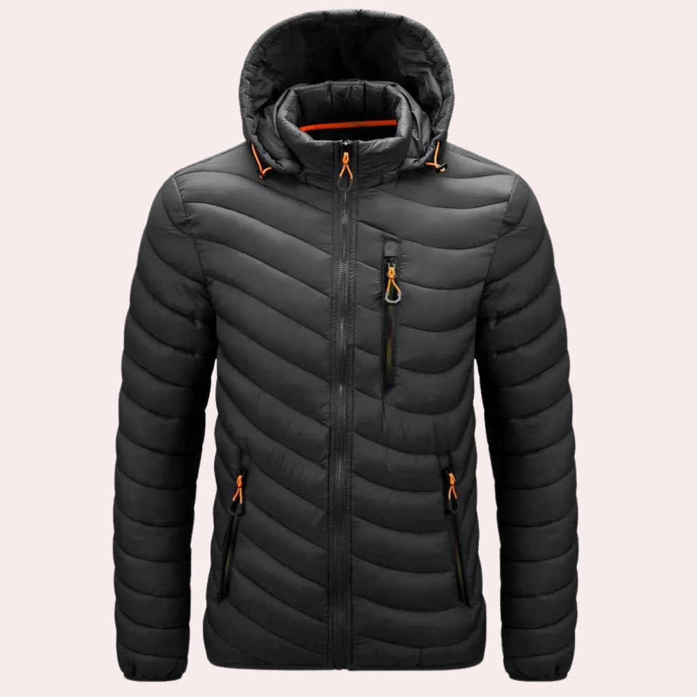 Barnaby - Hooded Lightweight Puffer — Black