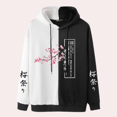 Damien - Blossom Print Hoodie — Pink