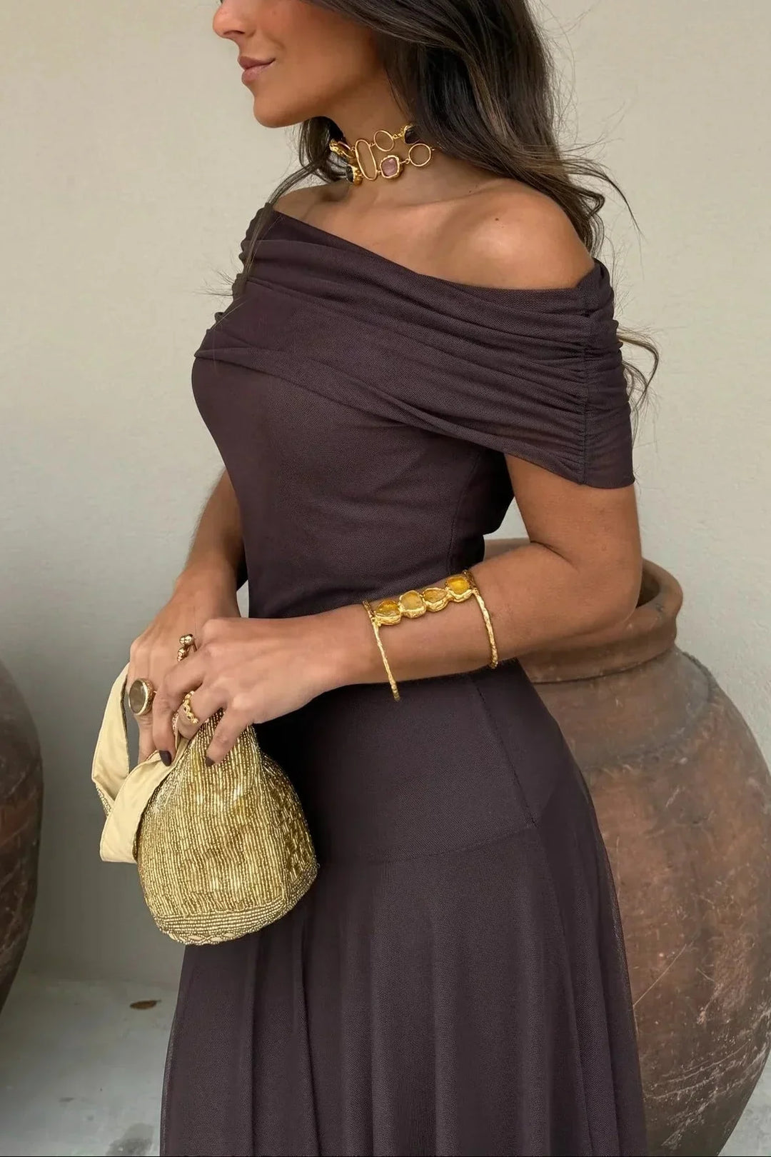 Dominique - One Shoulder Maxi Dress
