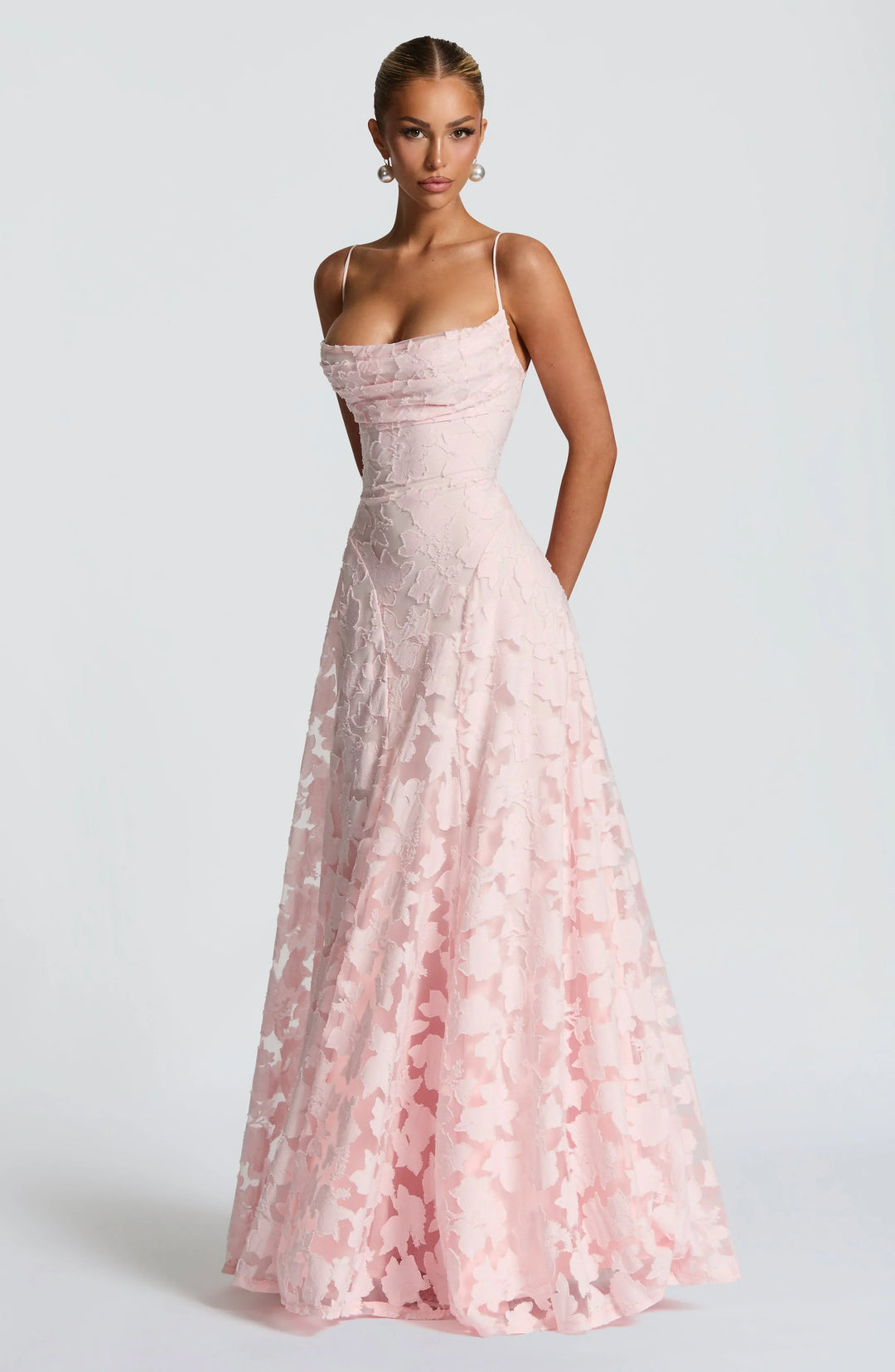 Evangeline - Textured Strapless Maxi Dress