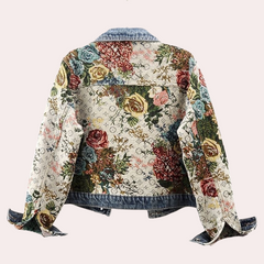 Rhiannon - Denim Jacket with Floral Panels