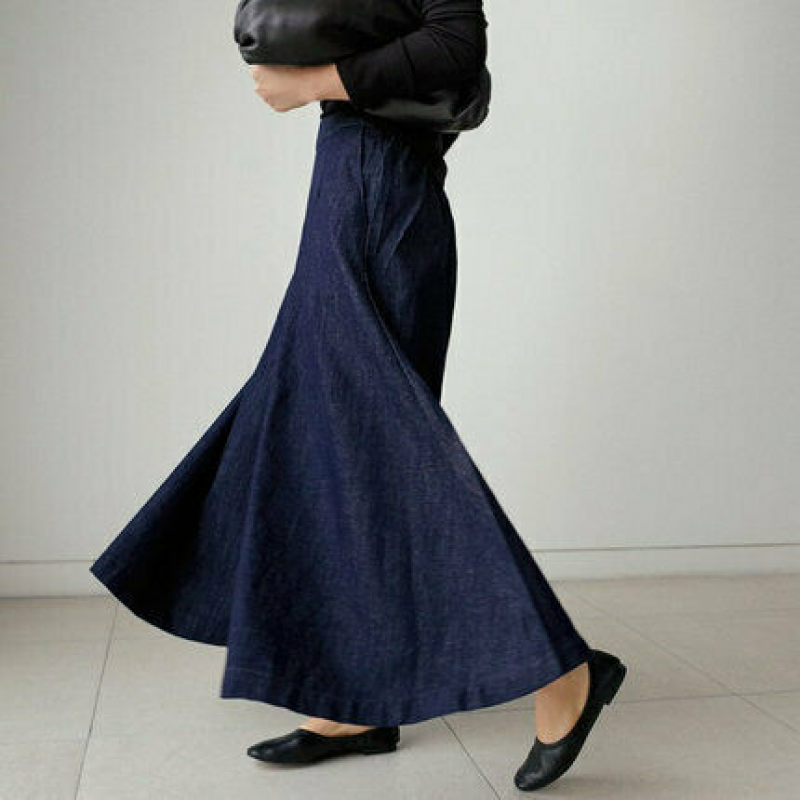 Elise - Denim Wide Flare Trousers