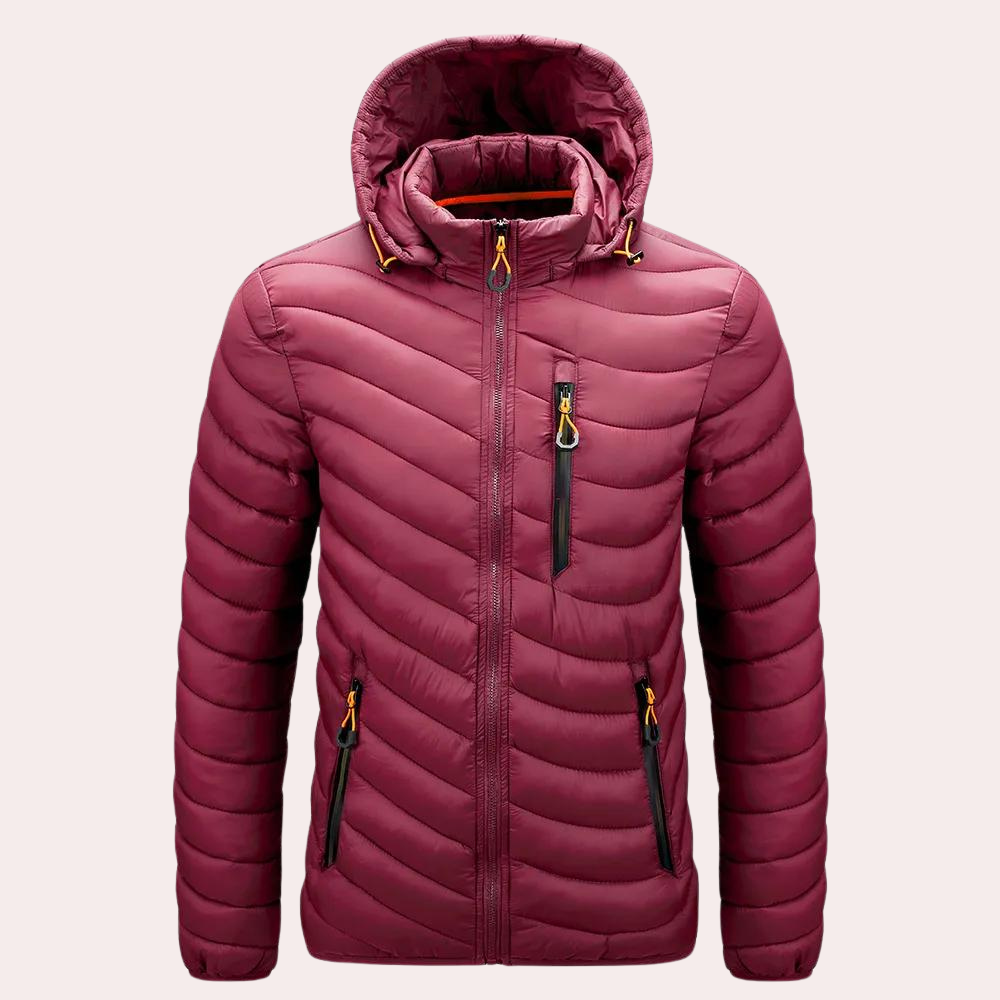 Barnaby - Hooded Lightweight Puffer — Red