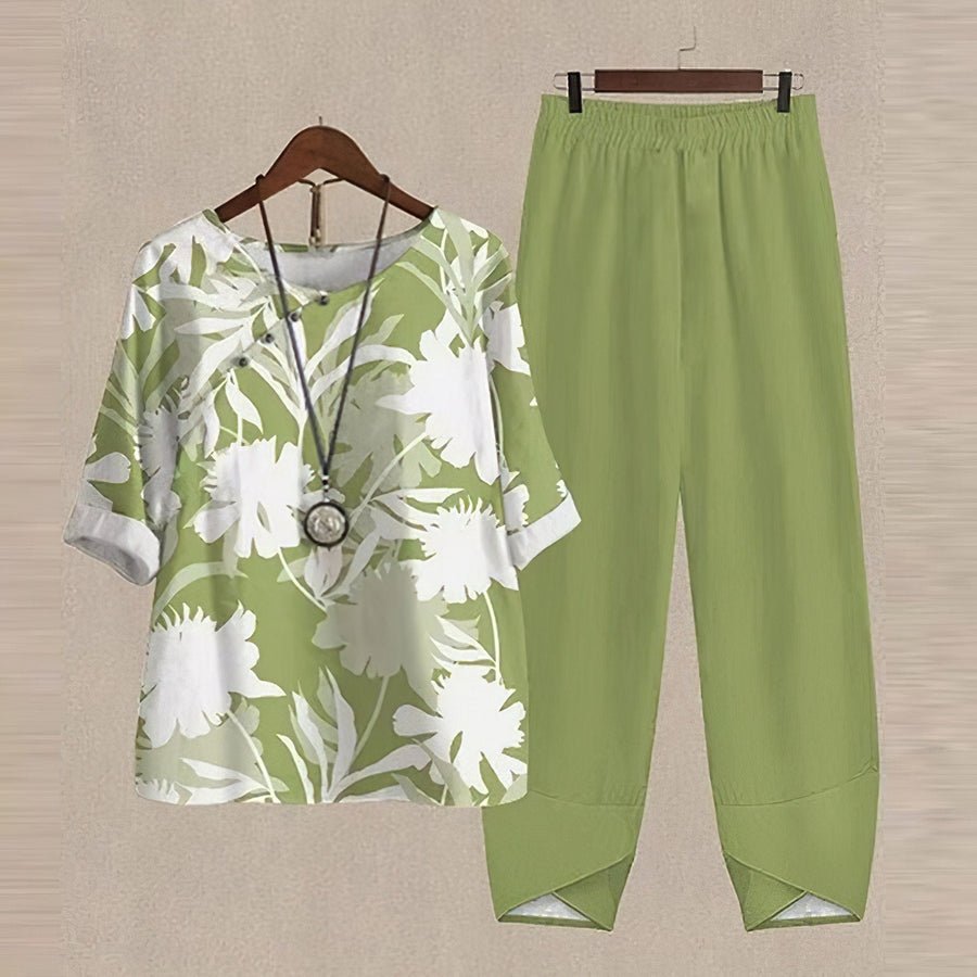 Audrey - Check Tunic and Trousers Set — Green