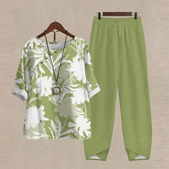 Audrey - Check Tunic and Trousers Set — Green
