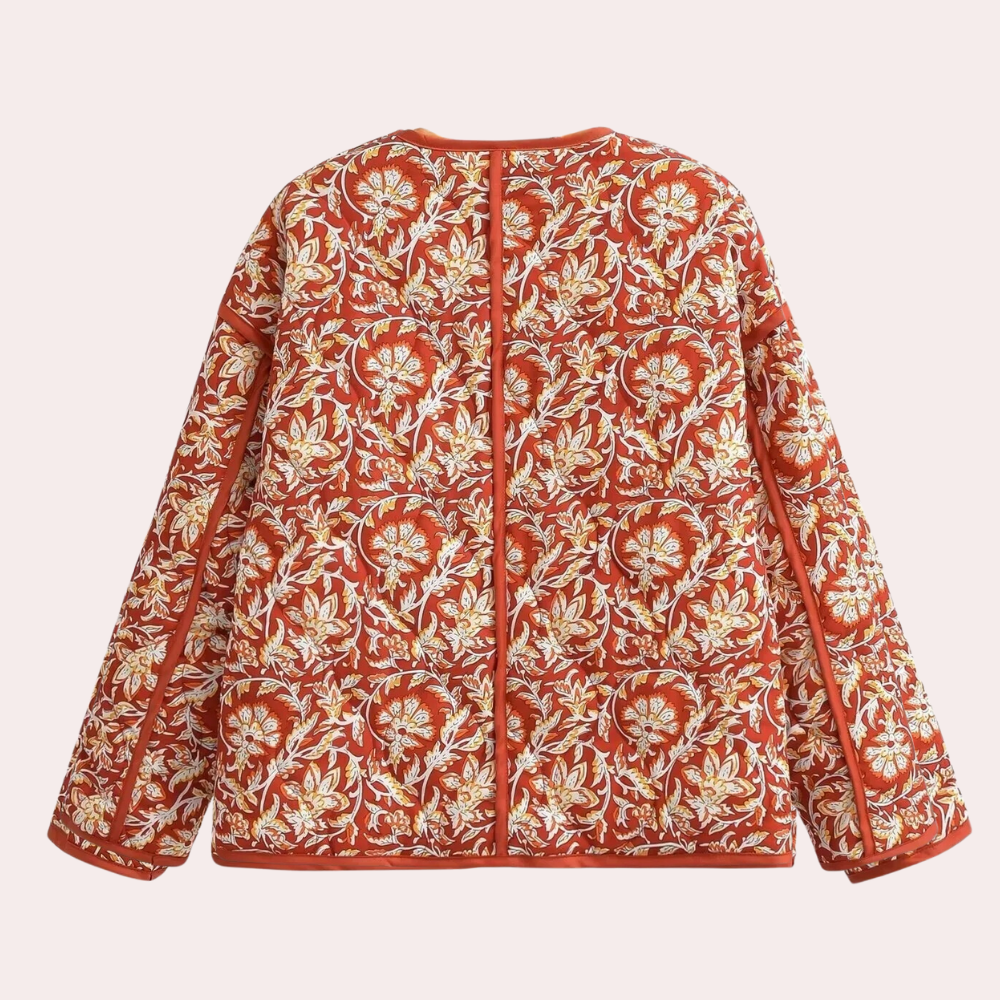 Stephanie - Botanical Print Quilted Jacket