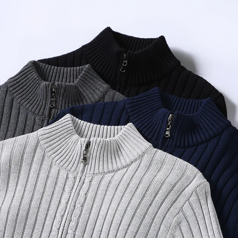 Noah - Fine Ribbed Zip Cardigan