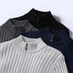 Noah - Fine Ribbed Zip Cardigan