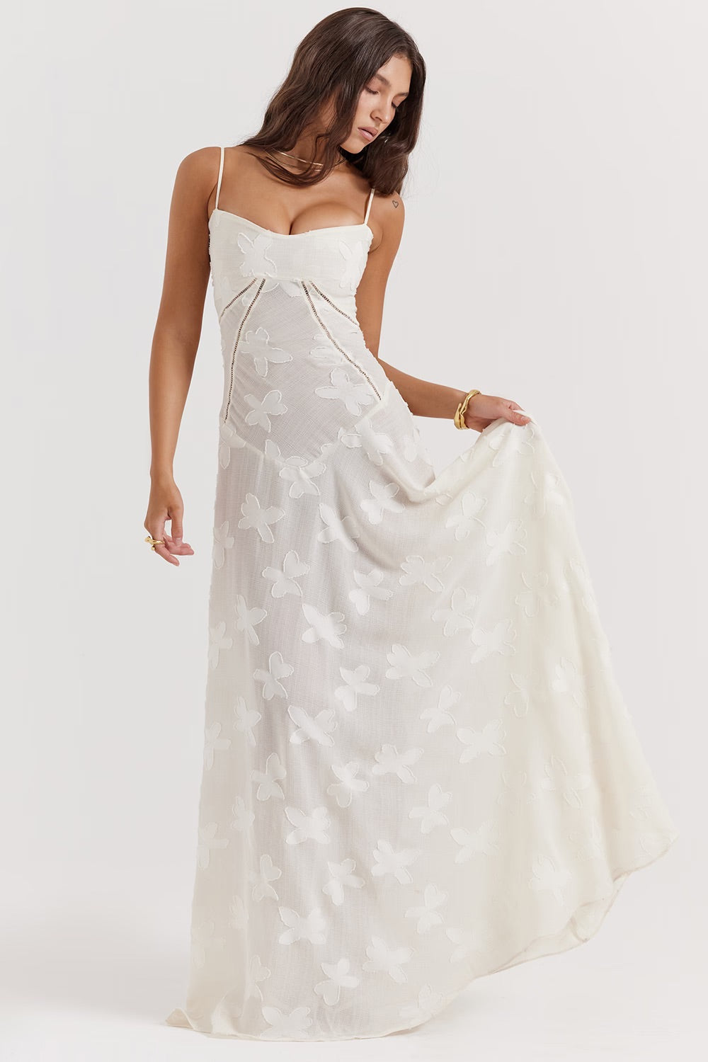 Henrietta - Lace Maxi Dress with Straps