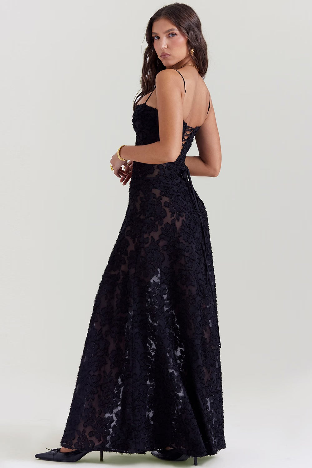 Henrietta - Lace Maxi Dress with Straps