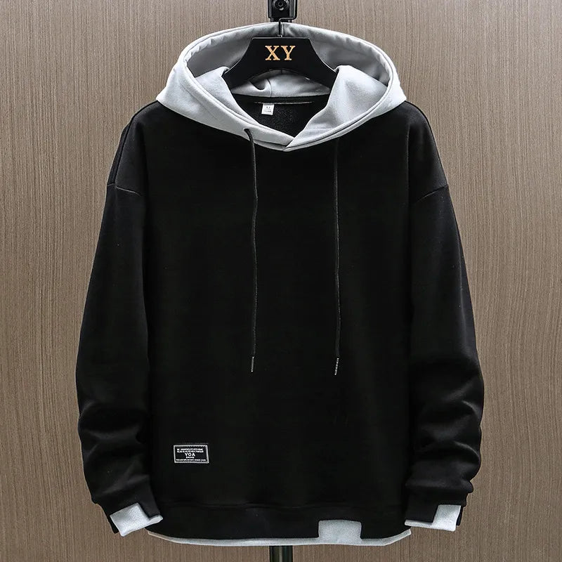 Liam - Two Tone Pullover Hoodie — Black