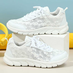 Virginia - White Lace up Sneakers — White